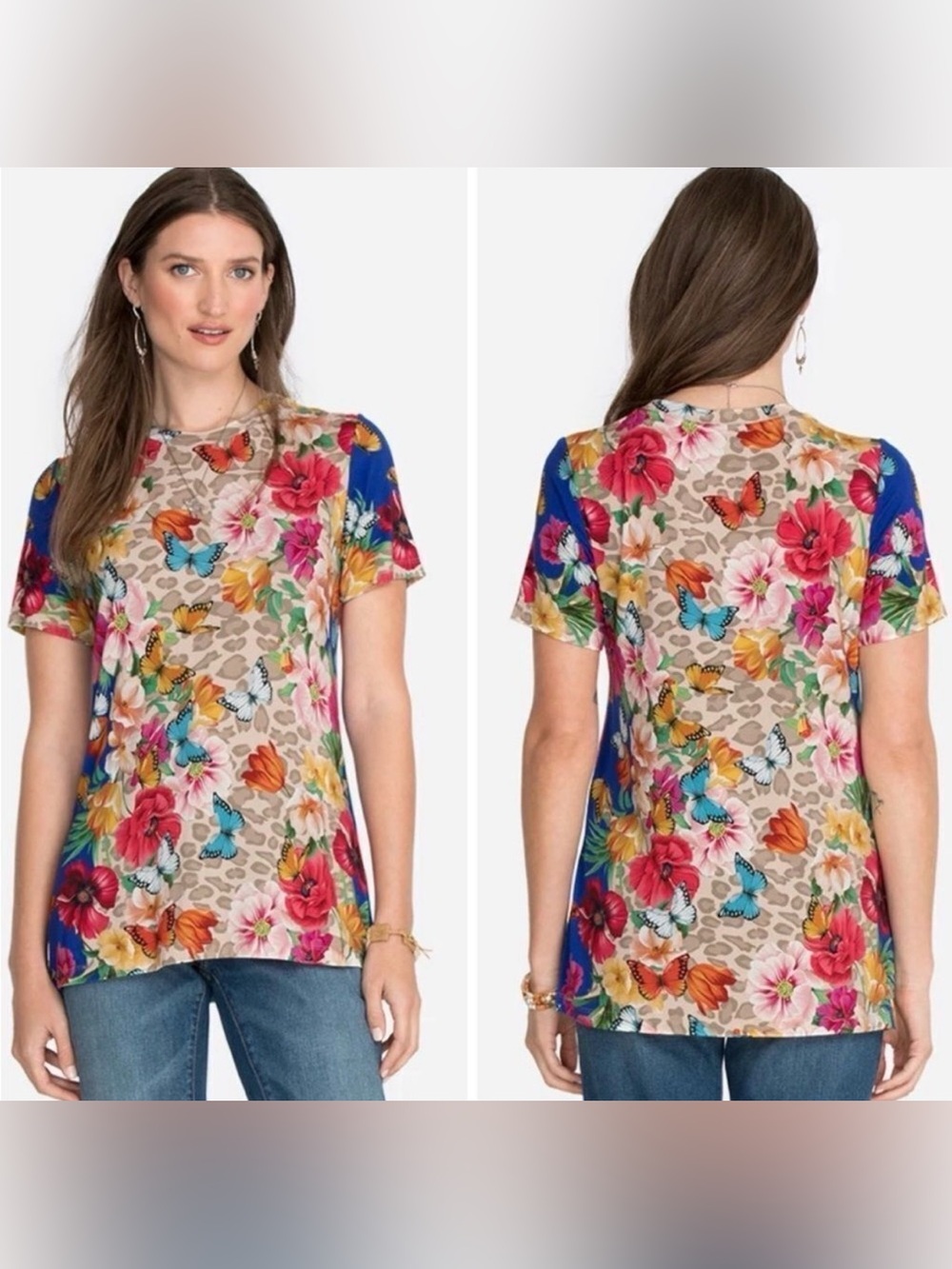 Johnny Was Mayflower Favorite Short Sleeve Crewneck Swing Tee